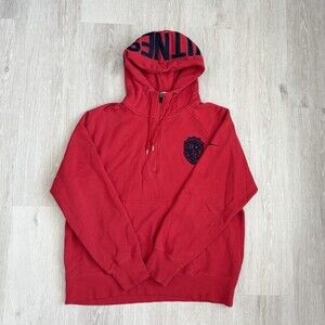 VTG NIKE LeBron James WITNESS Hoodie Red 1/4 Zip Men's Large FA10 100% Cotton